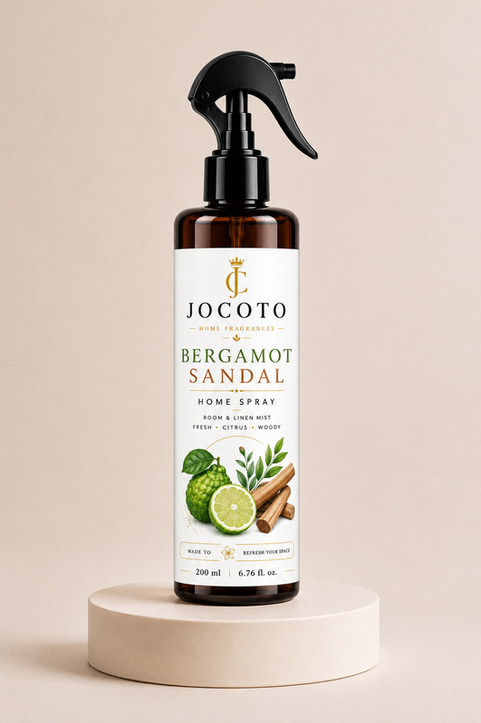 Jocoto Bergamot Sandal Home Spray – Fresh Citrus & Woody Room Spray, 200 ml