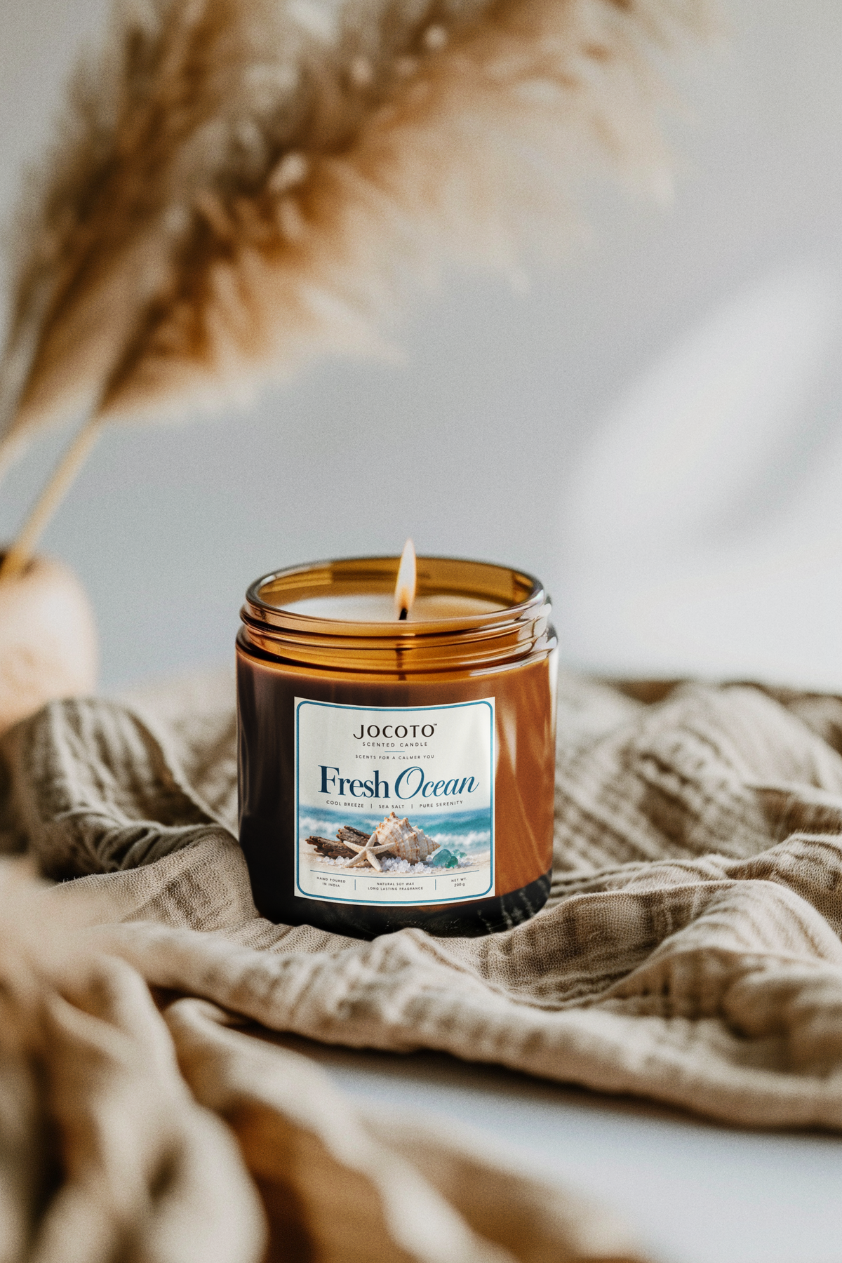 Fresh Ocean Scented Candle | Natural Soy Wax Candle – 200g | Jocoto