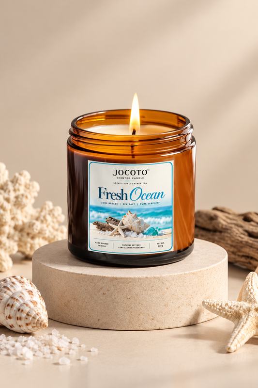Fresh Ocean Scented Candle | Natural Soy Wax Candle – 200g | Jocoto