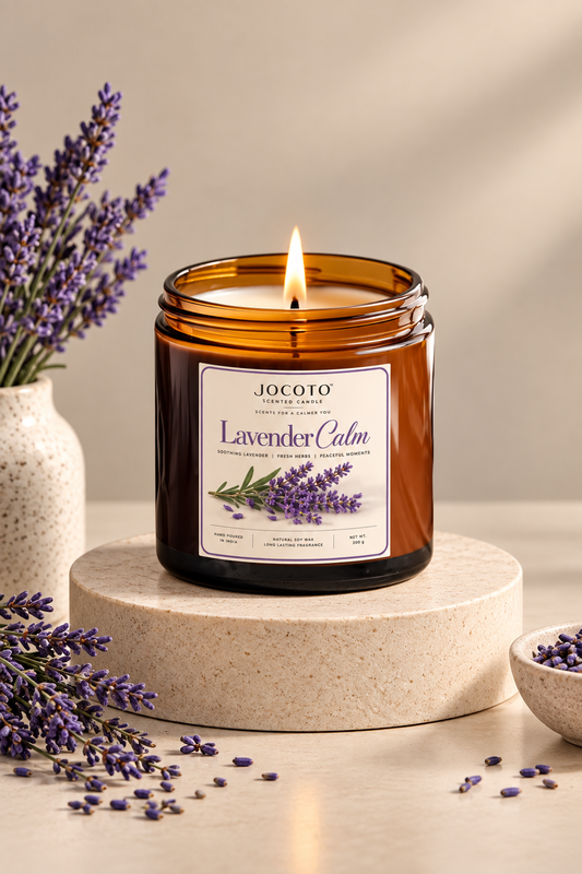 Lavender Calm Scented Candle | Natural Soy Wax Candle – 200g | Jocoto