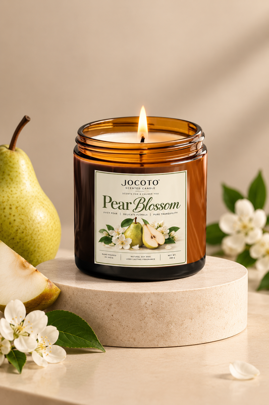 Pear Blossom Scented Candle | Natural Soy Wax Candle – 200g | Jocoto