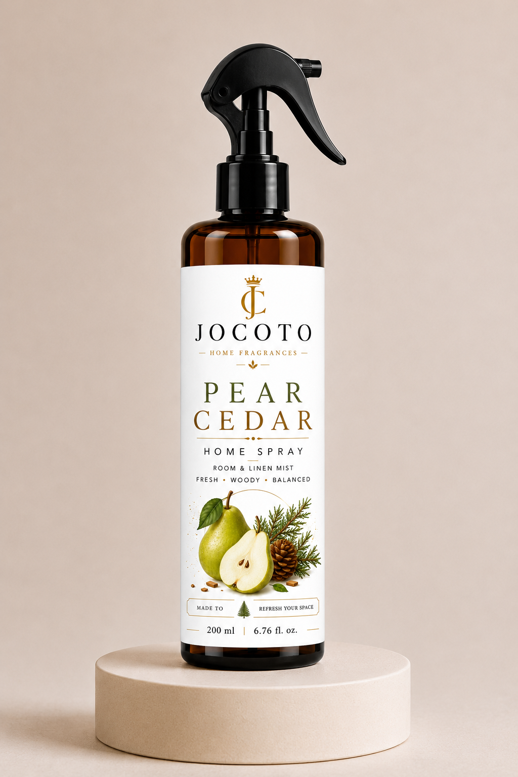 Jocoto Pear Cedar Home Spray – Fresh, Woody & Balanced Room Spray, 200 ml