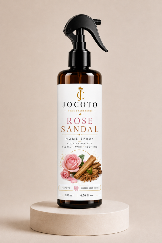 Jocoto Rose Sandal Home Spray – Floral, Warm & Soothing Room Spray, 200 ml